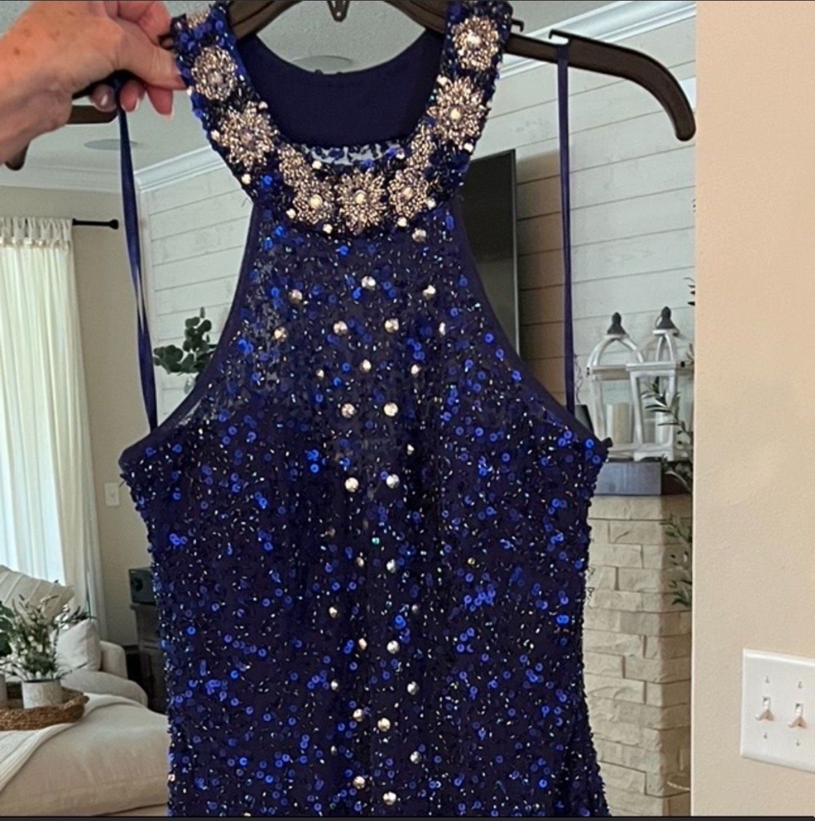 Mori Lee Size 6 Prom Blue Cocktail Dress on Queenly