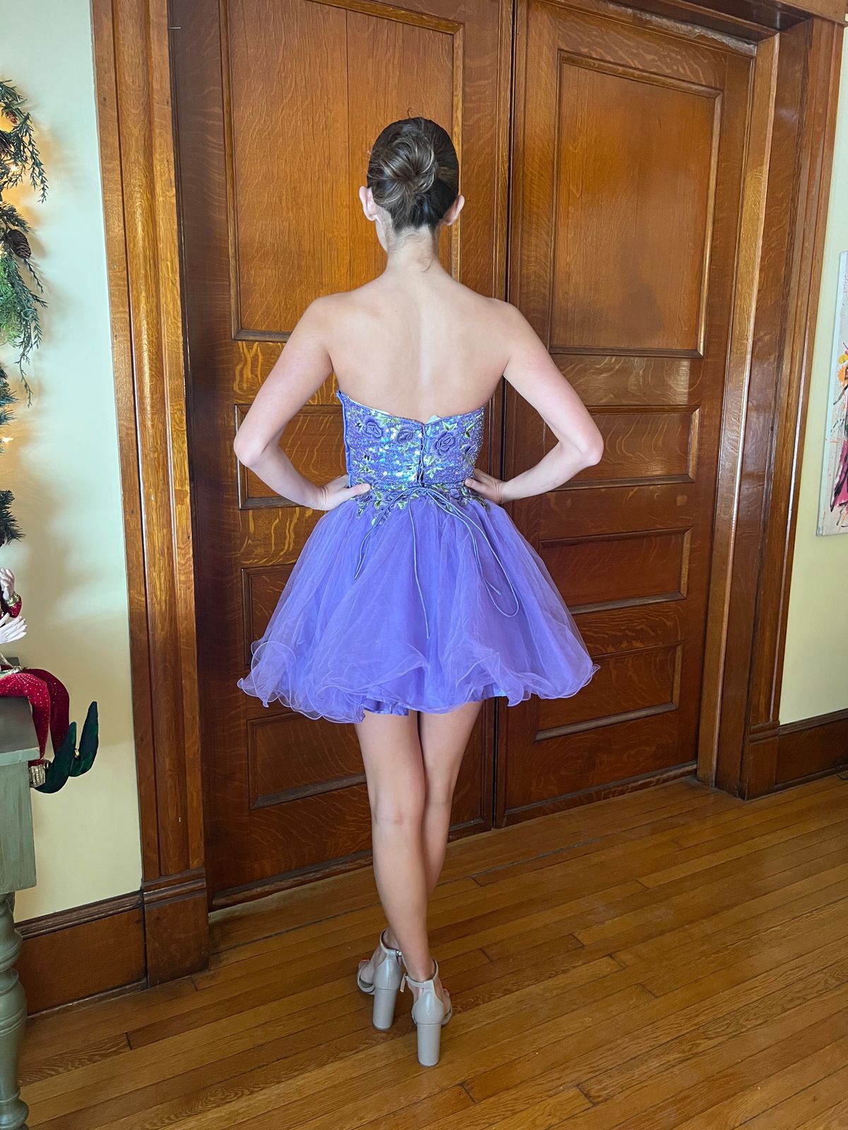 Sherri Hill Size 2 Homecoming Sequined Light Purple Cocktail Dress on Queenly