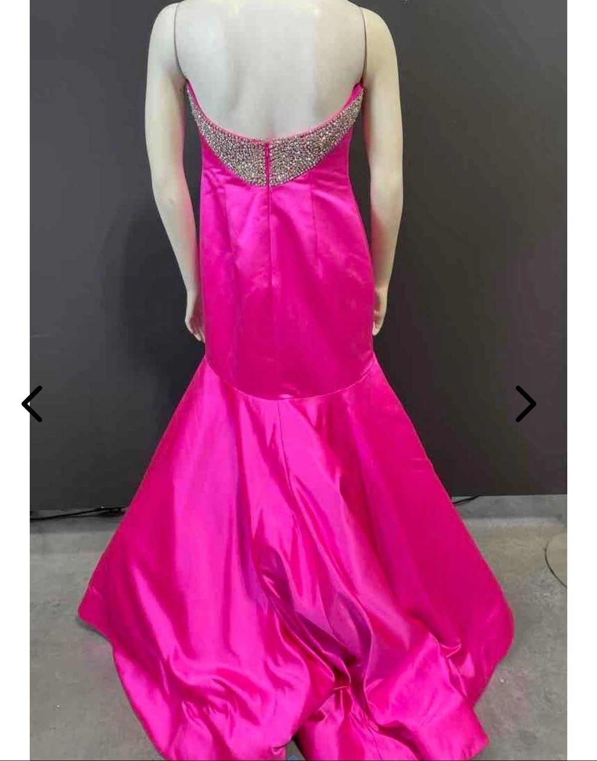 Sherri Hill Size 10 Prom Satin Hot Pink Mermaid Dress on Queenly