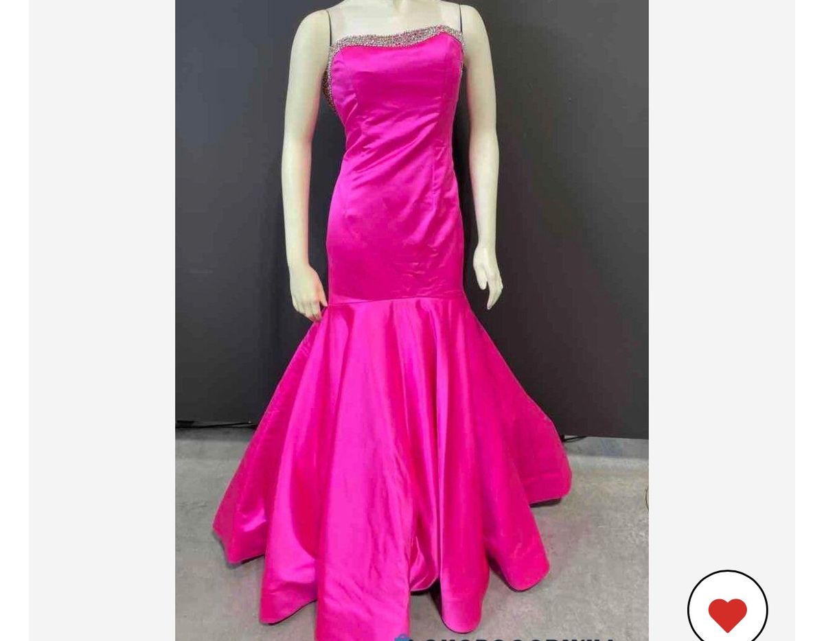 Sherri Hill Size 10 Prom Satin Hot Pink Mermaid Dress on Queenly
