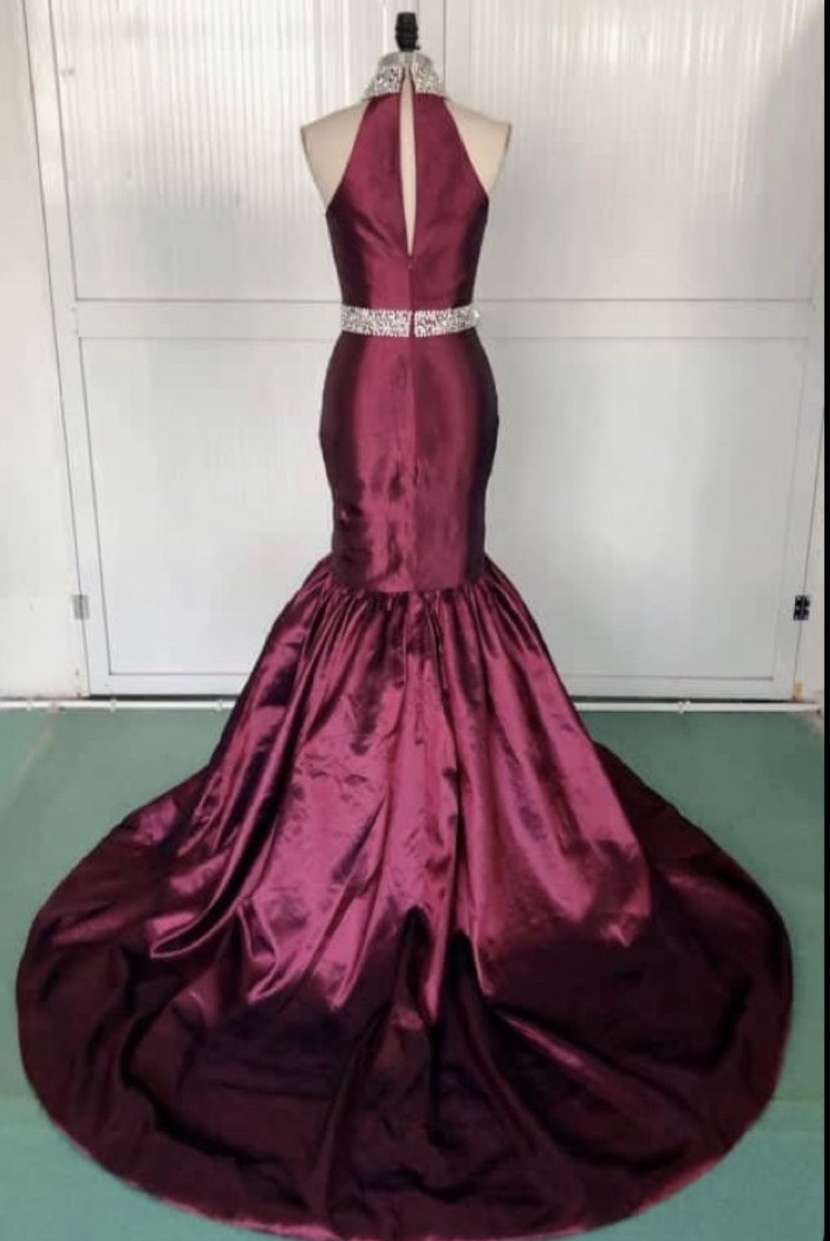 Michael Xu Size 2 Prom High Neck Satin Purple Mermaid Dress on Queenly