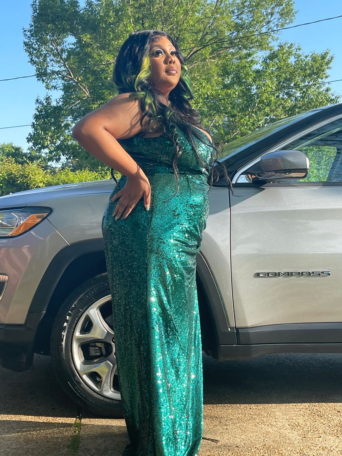 Plus Size 22 Prom Green Floor Length Maxi on Queenly
