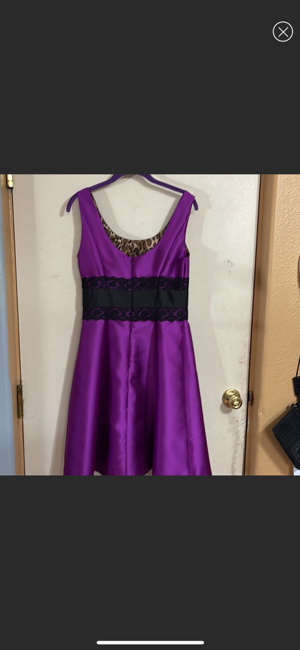 Isaac Mizrah Size 4 Prom Lace Purple A-line Dress on Queenly