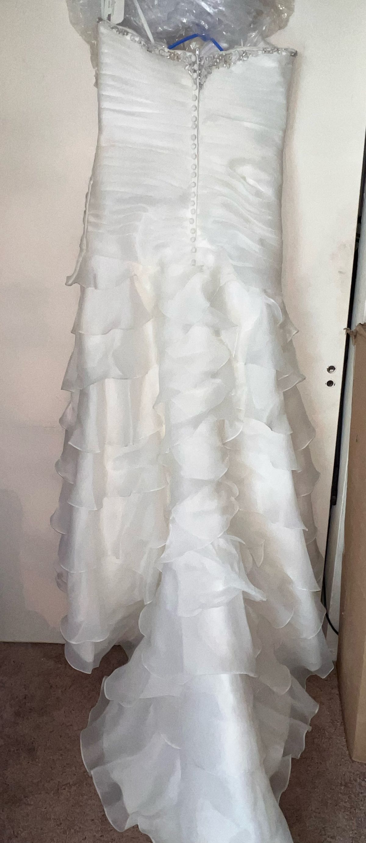 Plus Size 16 Wedding White Dress With Train on Queenly