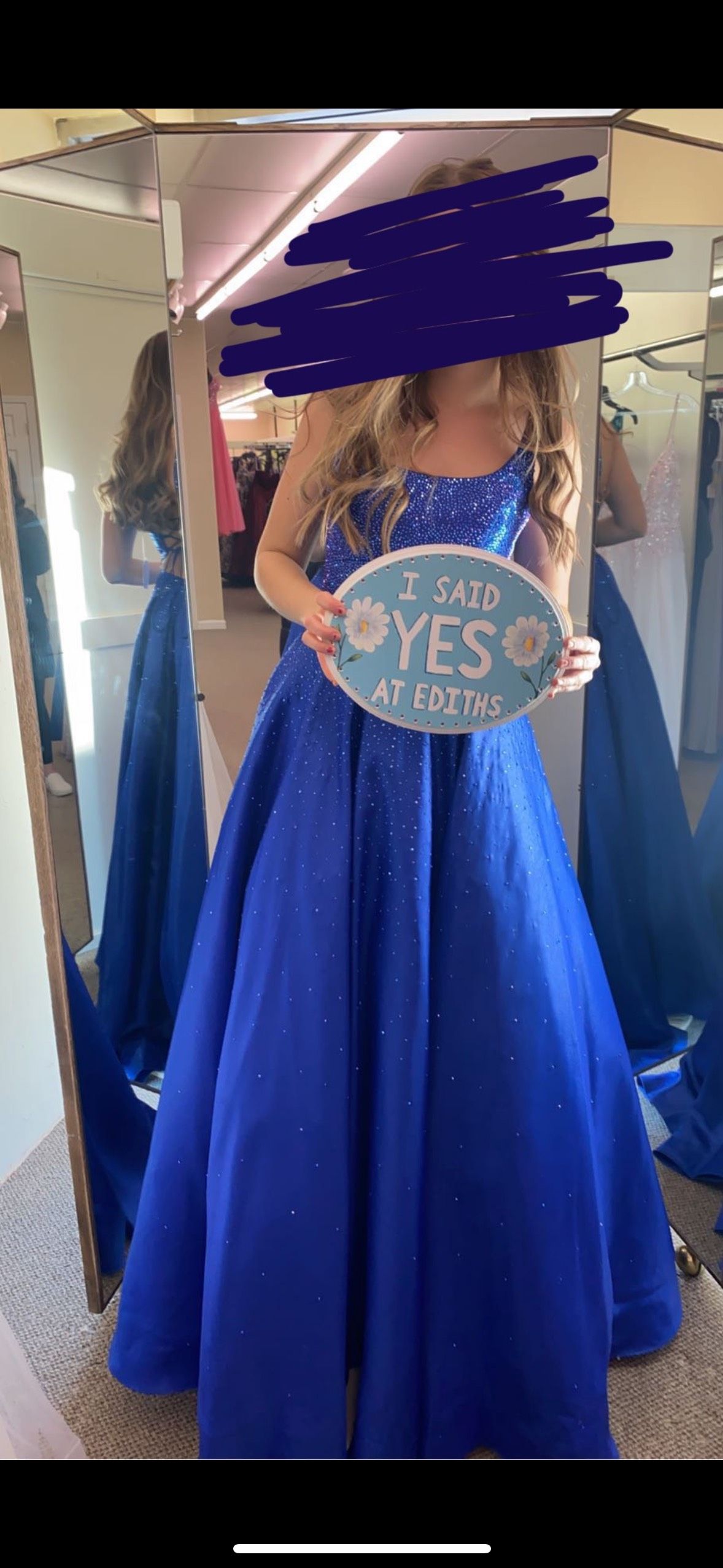Ediths Size 0 Prom Blue Ball Gown on Queenly