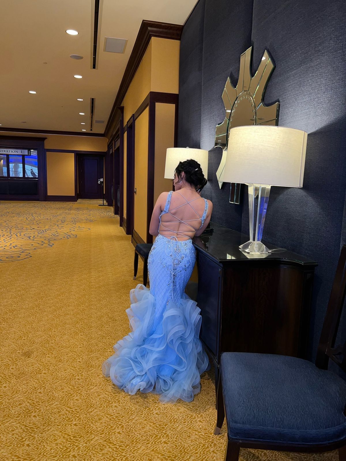 Rachel Allan Size 2 Prom Blue Mermaid Dress on Queenly