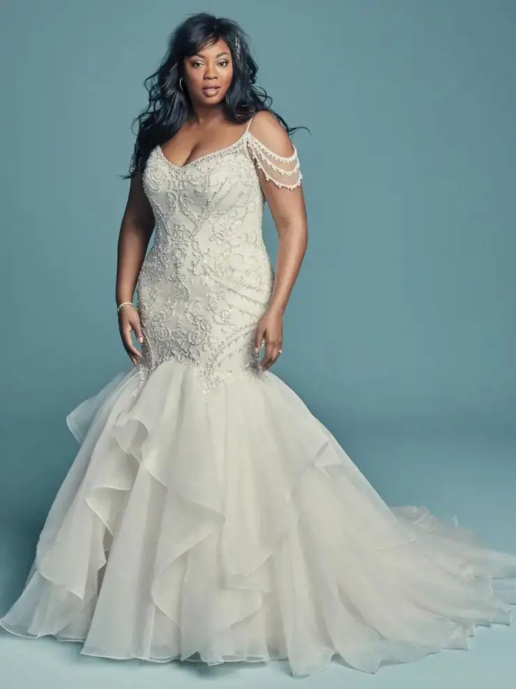 Style 8MC651AC Maggie Sottero Plus Size 22 White Mermaid Dress on Queenly