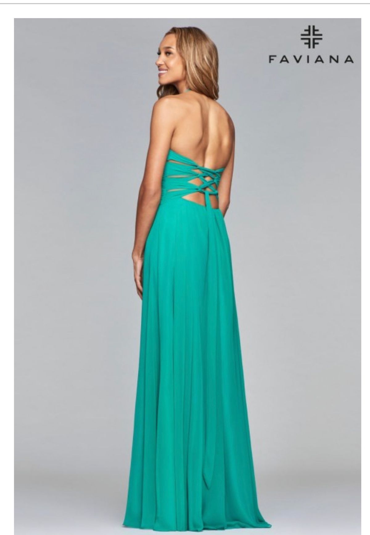 Faviana Size 2 Prom Green A-line Dress on Queenly