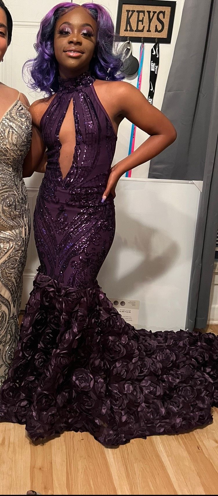 Size 2 Prom Purple Dress With Train on Queenly