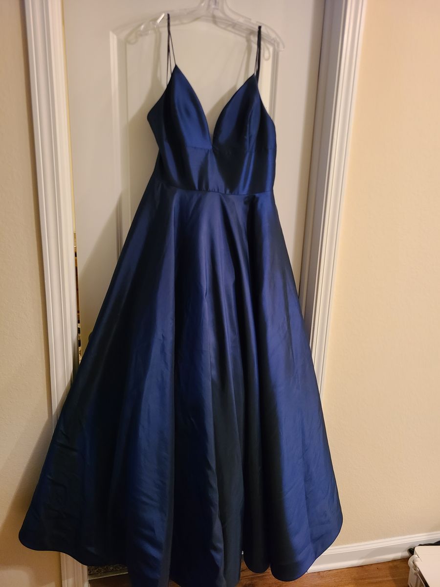 Sherri Hill Plus Size 18 Blue Ball Gown on Queenly