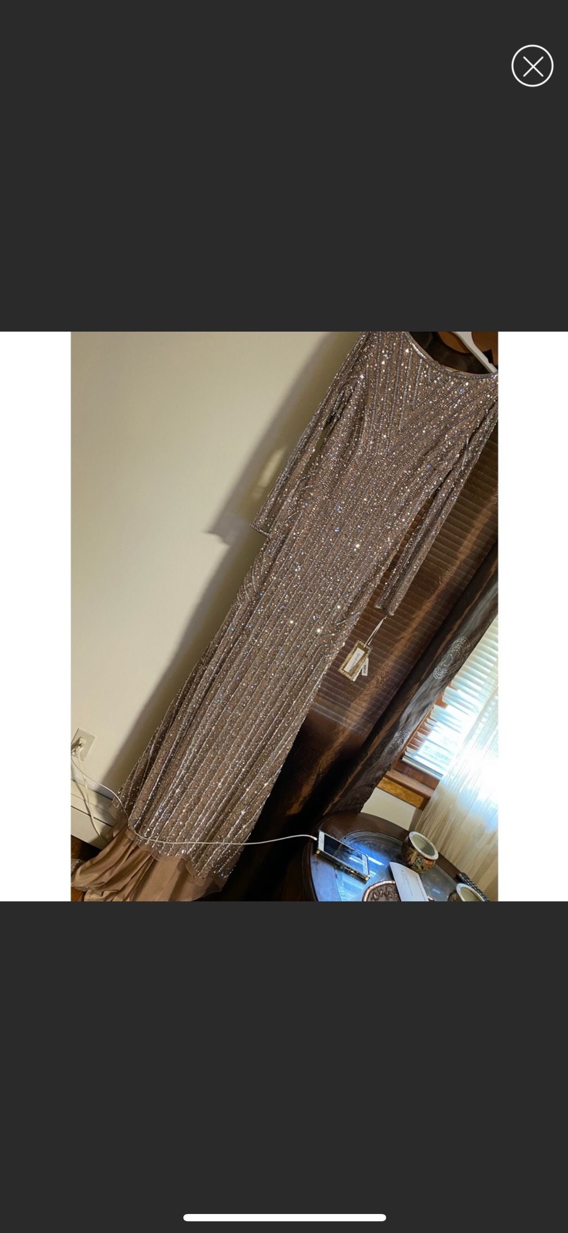Size 8 Prom Long Sleeve Sequined Nude Mermaid Dress on Queenly