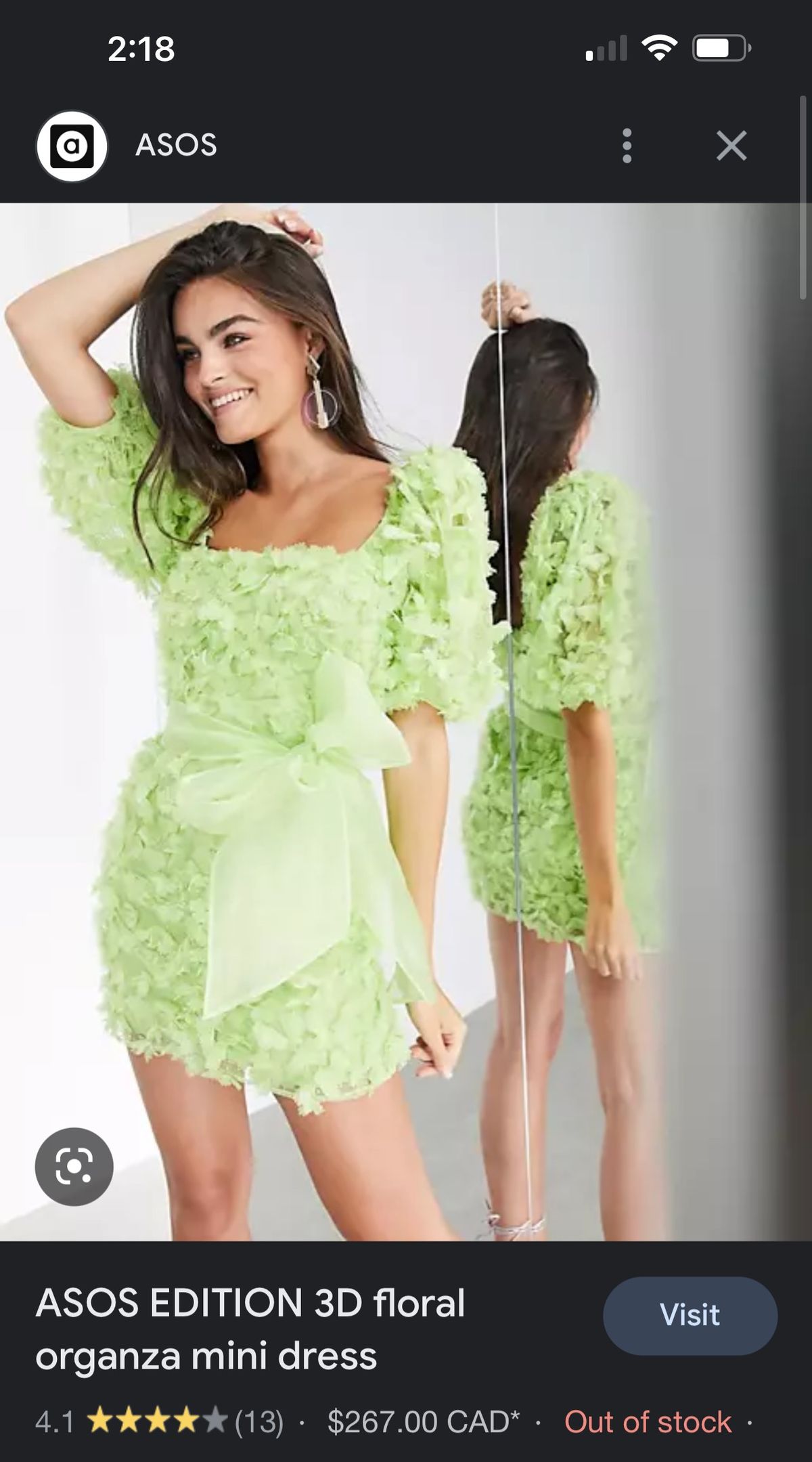 Asos Size 6 Wedding Guest Green Cocktail Dress on Queenly