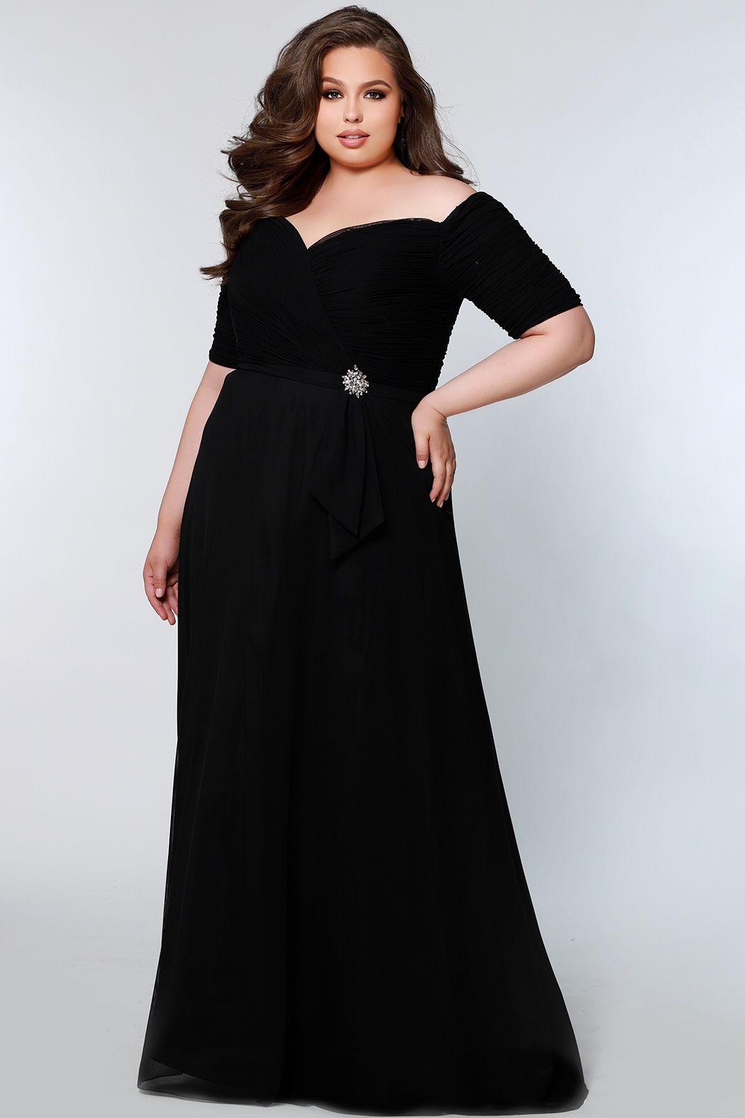 Style CE2009 Sydney's Closet Plus Size 20 Prom Black Floor Length Maxi on Queenly