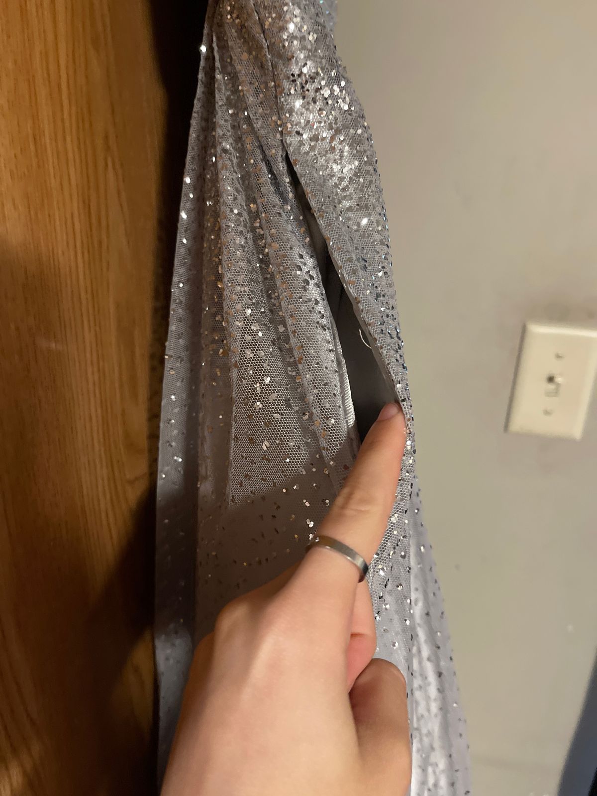 Size 6 Prom Silver A-line Dress on Queenly