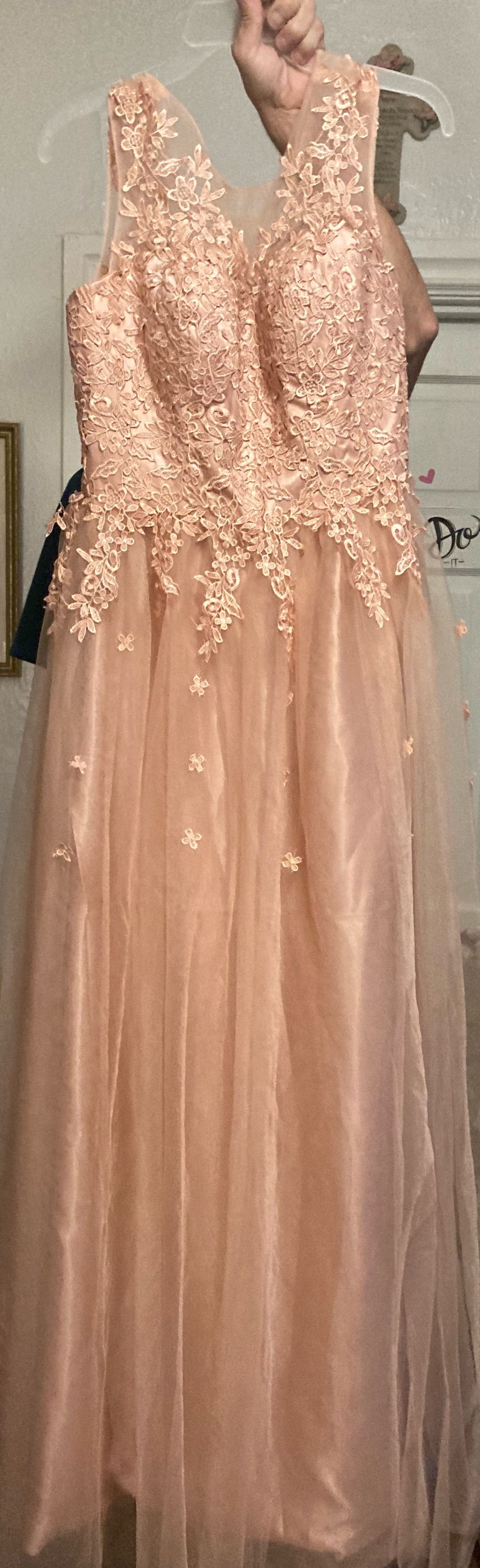 Size 14 Prom Pink Ball Gown on Queenly