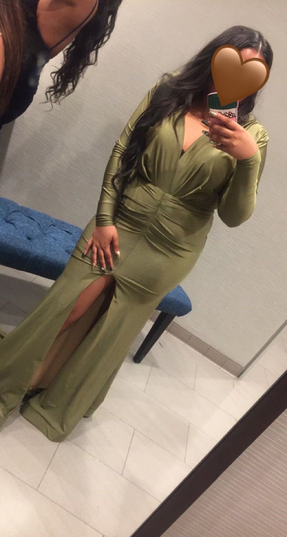 Size 10 Prom Long Sleeve Green Mermaid Dress on Queenly