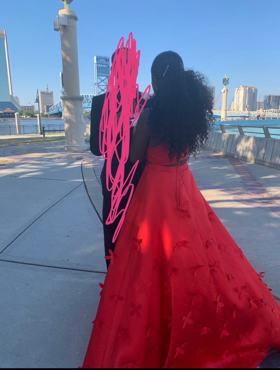 B. Darlin Size 14 Prom Red Dress With Train on Queenly