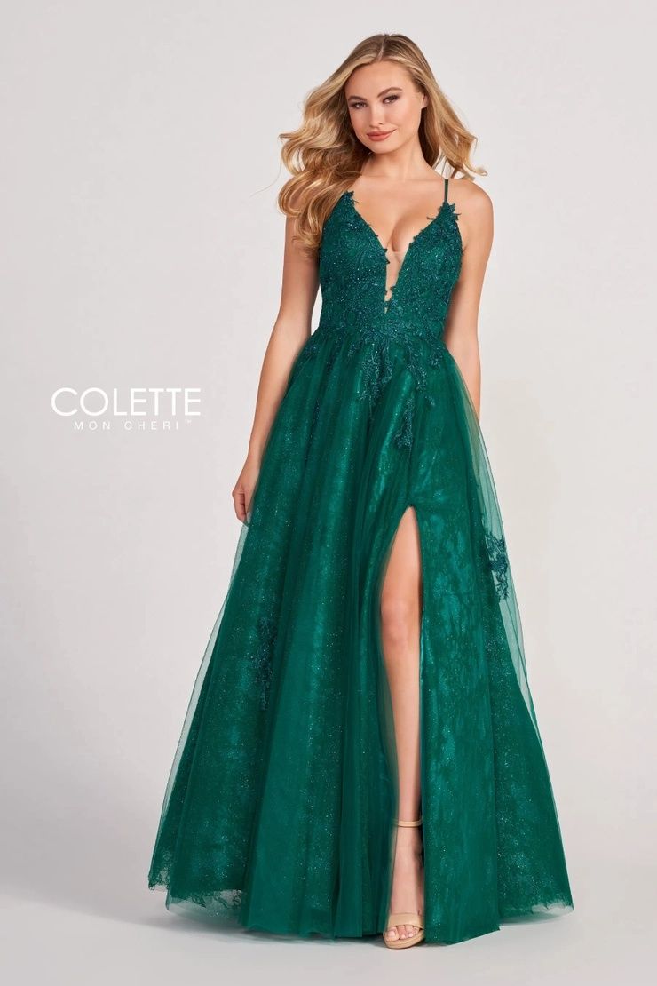 Style CL2025 Colette By Mon Cheri Size 2 Pageant Lace Emerald Green A-line Dress on Queenly