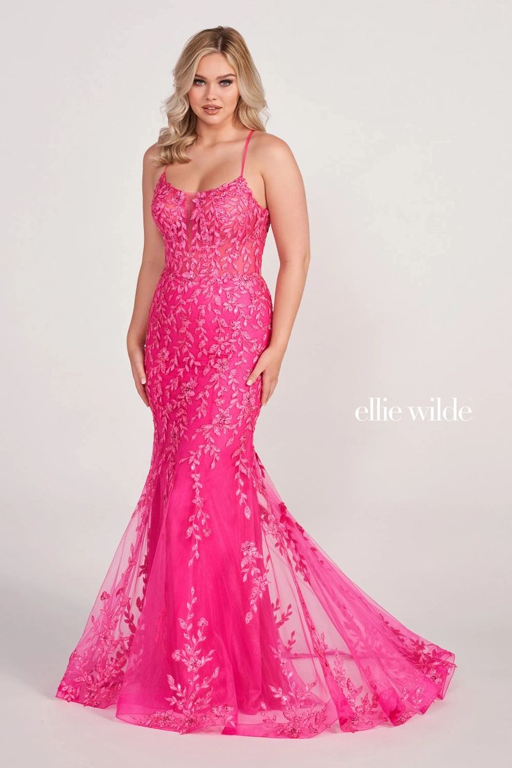 Style EW34090 Ellie Wilde By Mon Cheri Size 0 Pageant Pink Mermaid Dress on Queenly