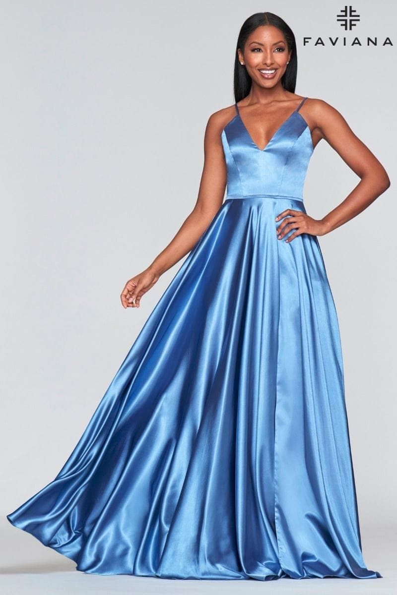 Style S10209 Faviana Size 0 Blue A-line Dress on Queenly