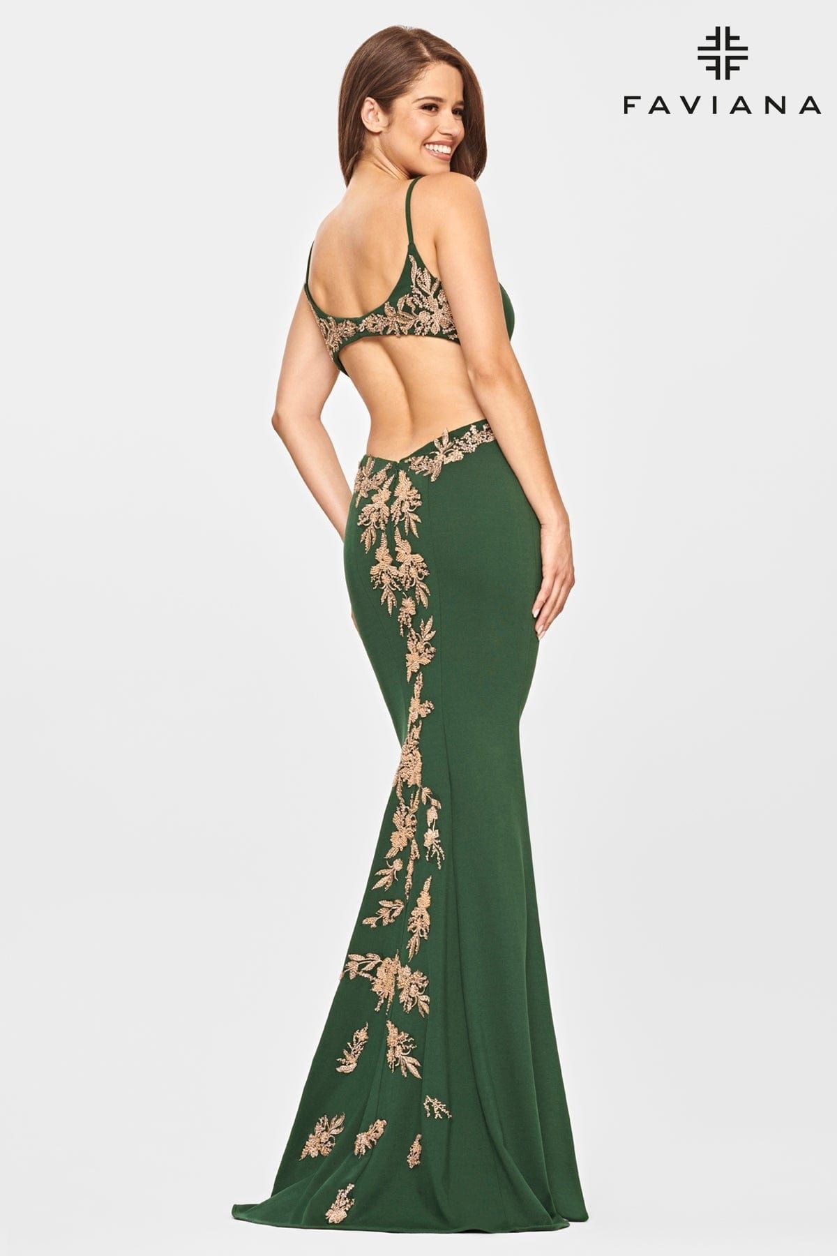 Style S10668 Faviana Size 0 Emerald Green Mermaid Dress on Queenly