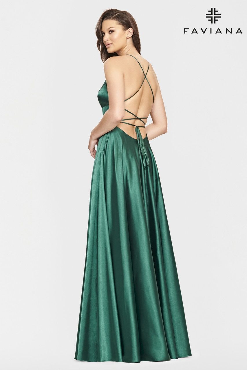 Style S10828 Faviana Size 0 Green A-line Dress on Queenly