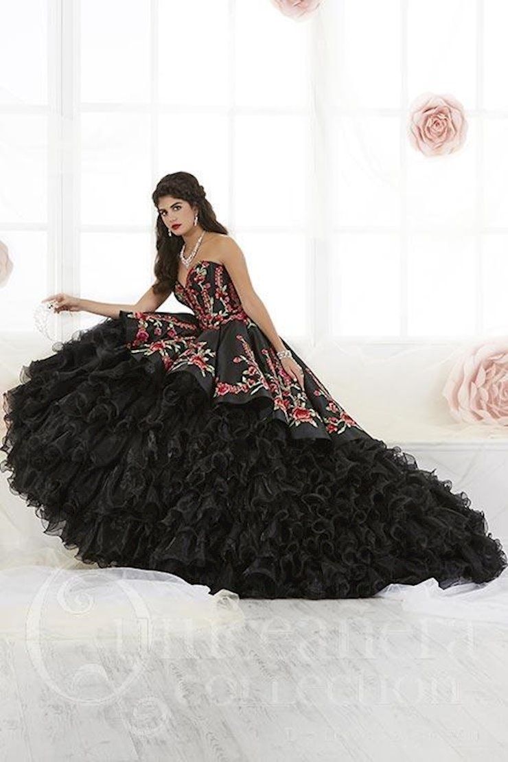 Style 26892 House Of Wu Size 4 Pageant Black Ball Gown on Queenly