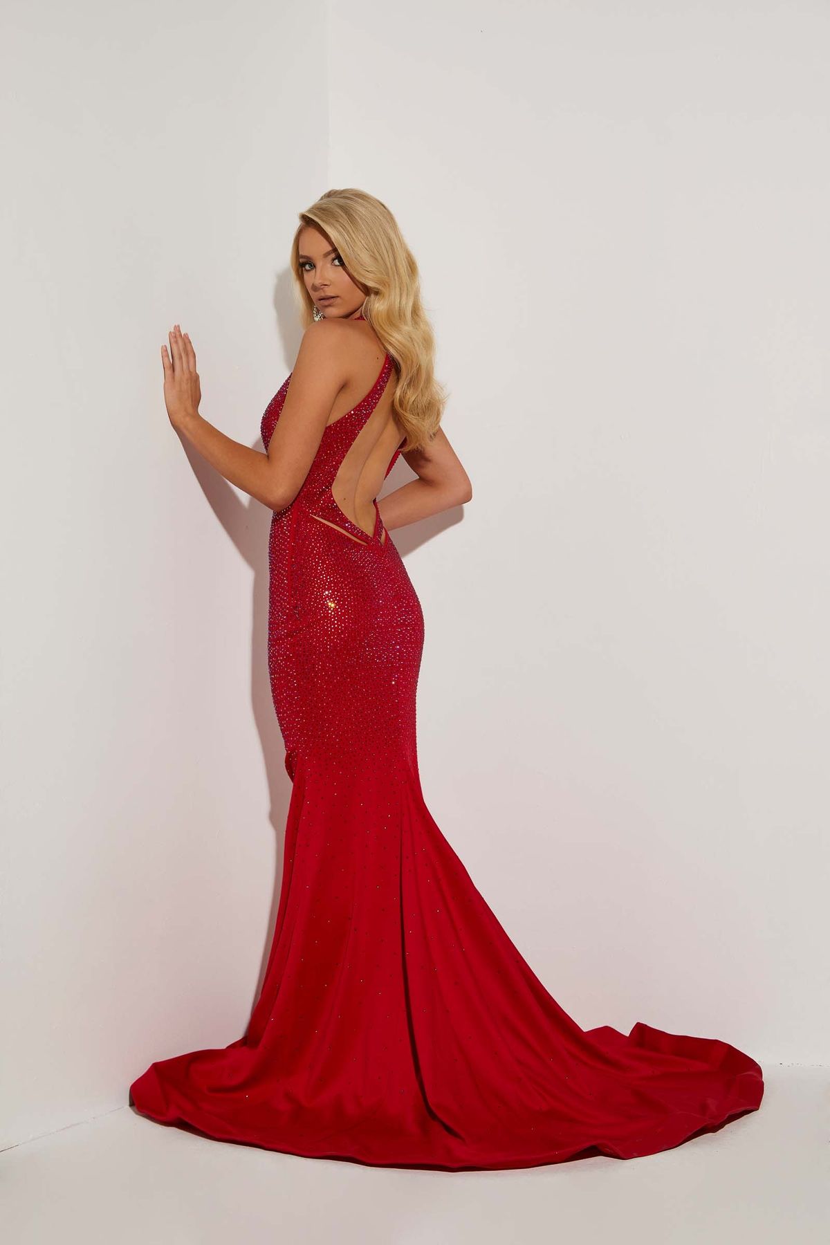 Style 7412 Jasz Couture Size 0 Pageant Red Mermaid Dress on Queenly