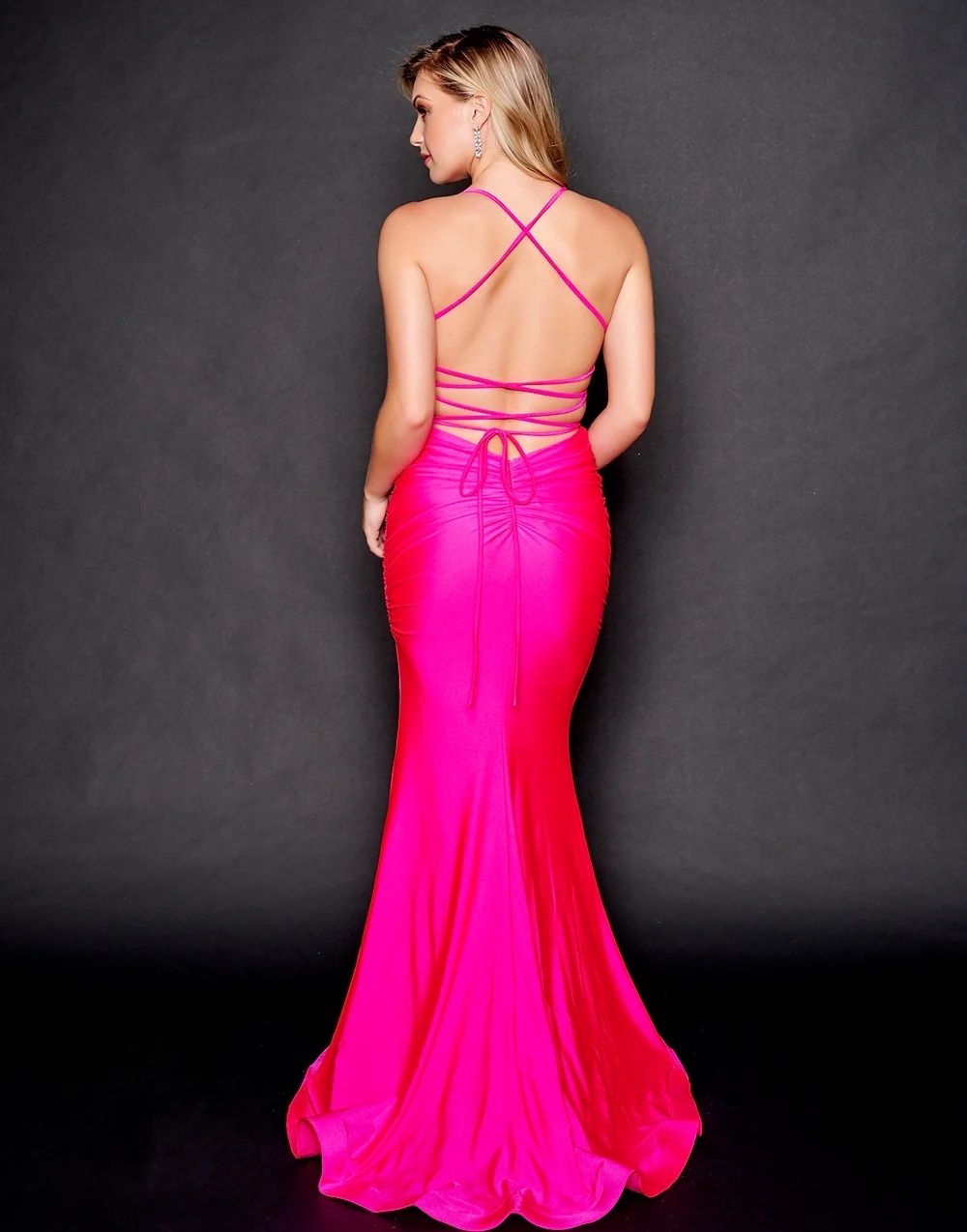 Style 8207 Nina Canacci Size 2 Pageant Hot Pink Mermaid Dress on Queenly