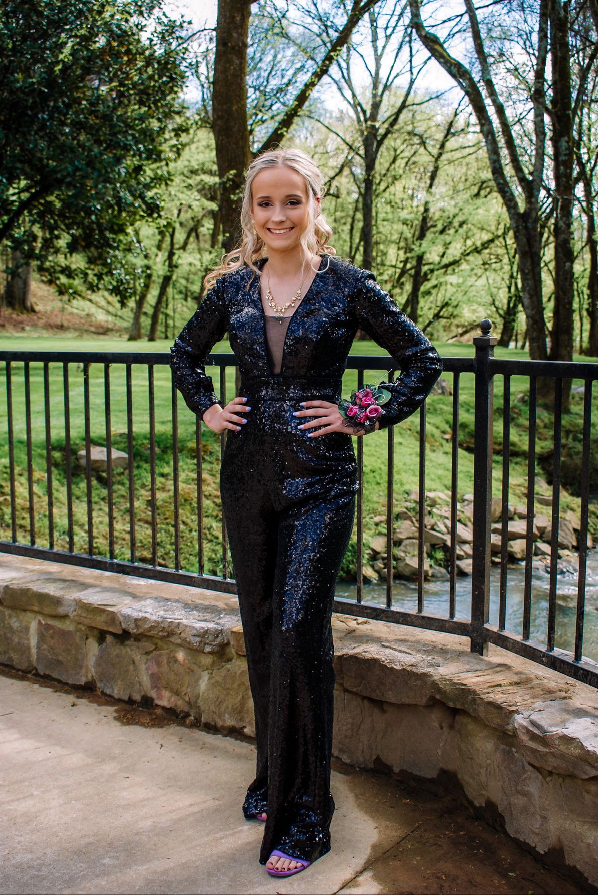 Clarisse Size 2 Prom Black Formal Jumpsuit on Queenly