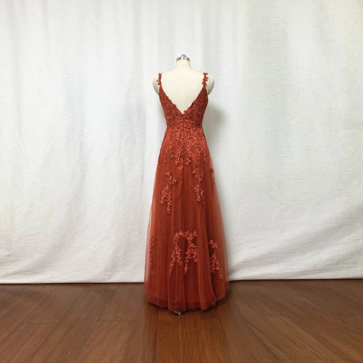 handmade Size 6 Prom Lace Orange Ball Gown on Queenly