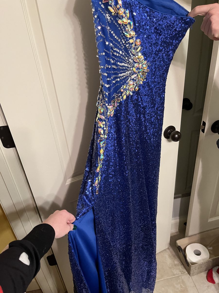 Anny lee Size 0 Prom Blue Side Slit Dress on Queenly