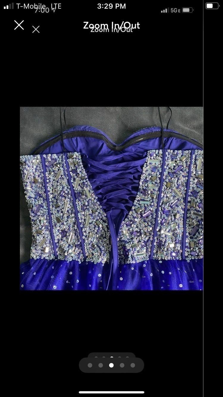 Size 12 Homecoming Strapless Royal Blue A-line Dress on Queenly