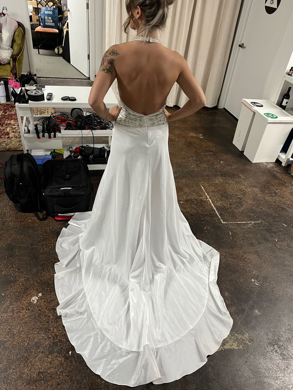 Prima Donna Size 4 Prom Halter White Mermaid Dress on Queenly