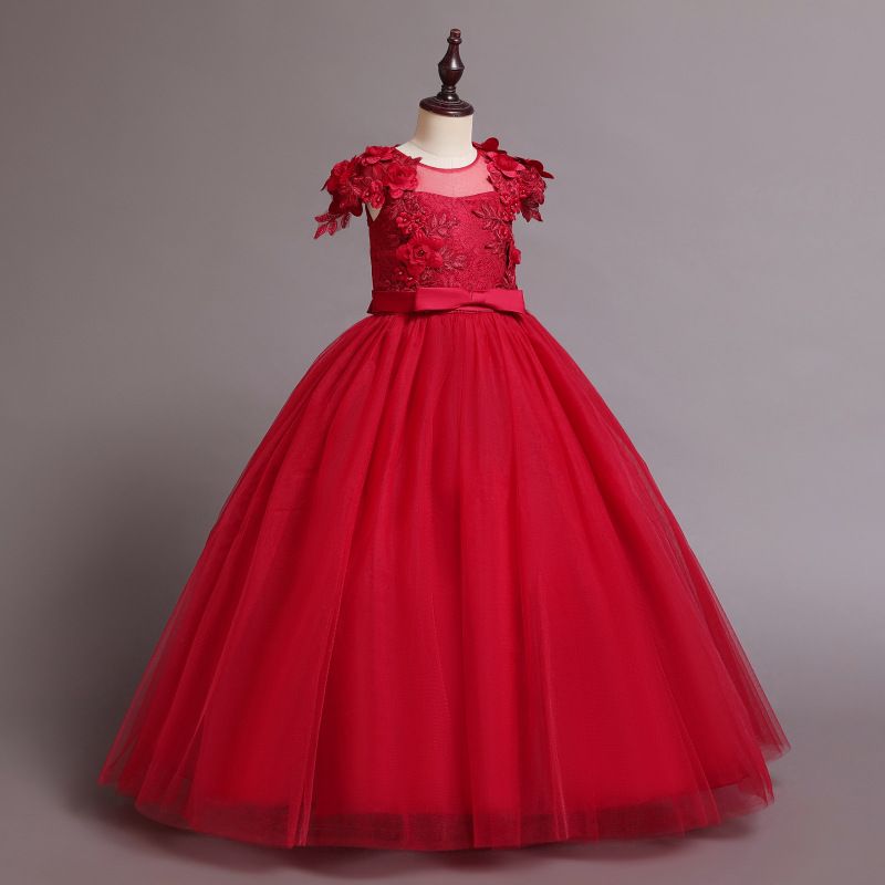 Girls Size 4 Red Ball Gown on Queenly