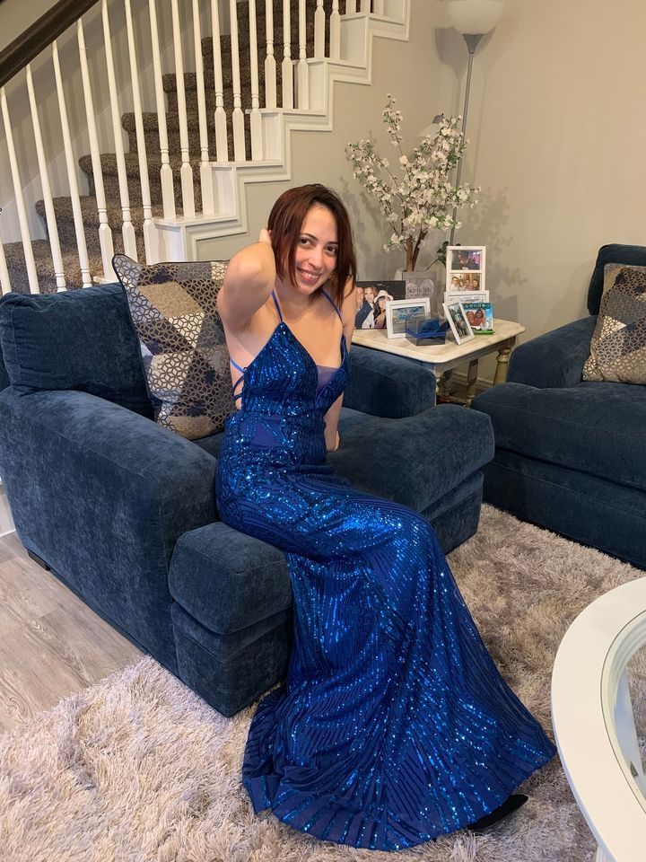 Size 4 Prom Blue Mermaid Dress on Queenly