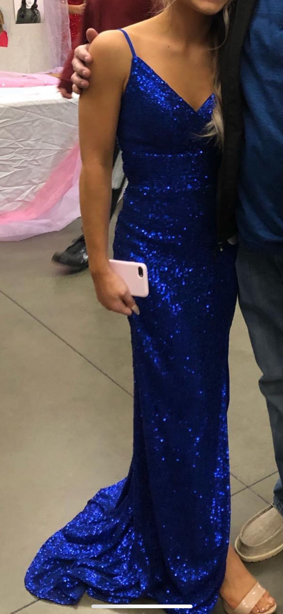 La Femme Size 00 Prom Blue Side Slit Dress on Queenly