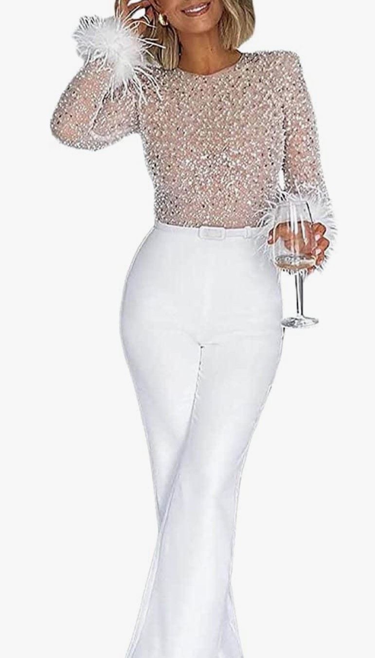 Size 4 Wedding White Formal Jumpsuit on Queenly
