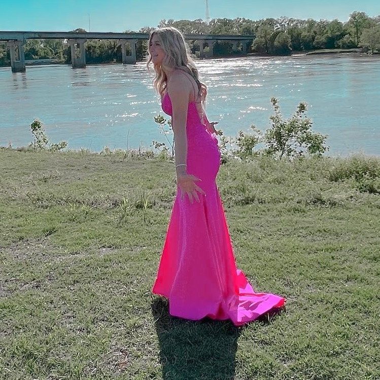 Sherri Hill Size 2 Bridesmaid Sequined Hot Pink Mermaid Dress on Queenly