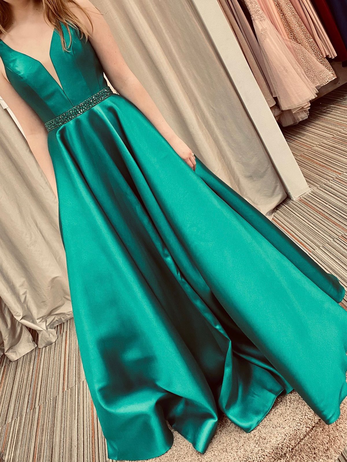 Let’s Size S Prom Emerald Green Ball Gown on Queenly