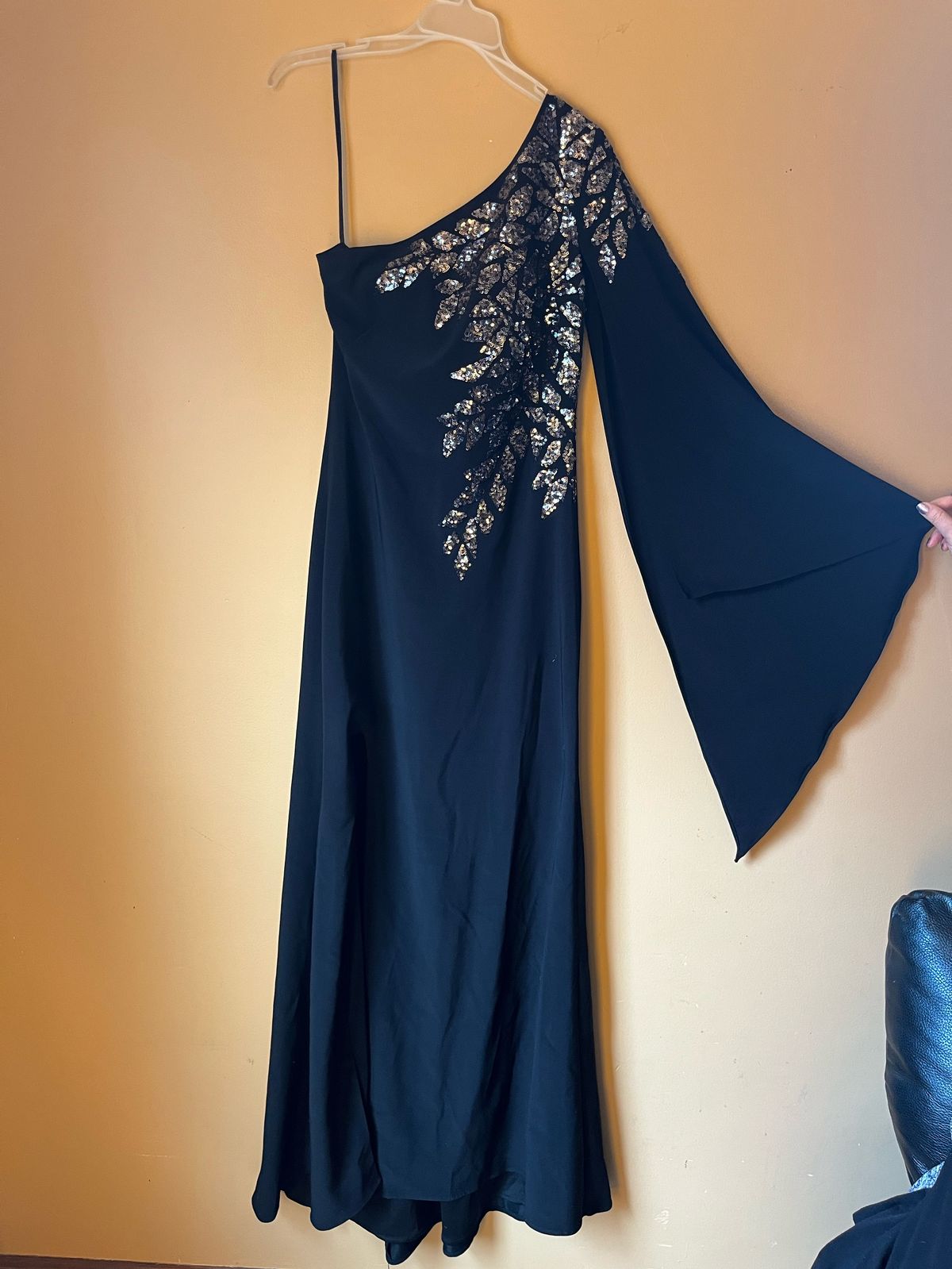 Xscape Size 4 Prom Black Side Slit Dress on Queenly
