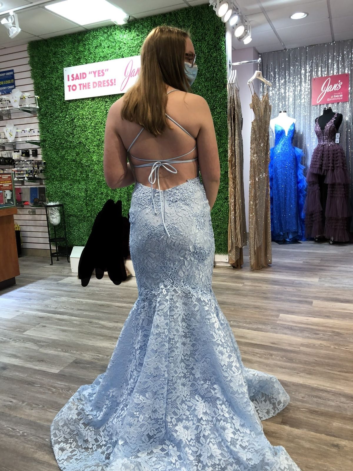 Style 20255 Amarra Size 6 Light Blue Mermaid Dress on Queenly