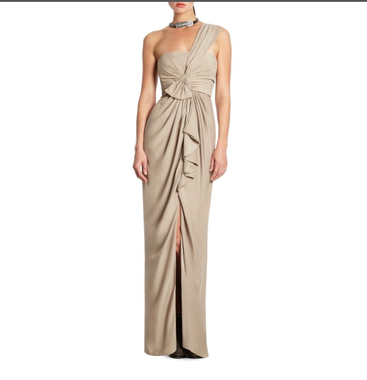 BCBG Size 6 Prom Nude Side Slit Dress on Queenly
