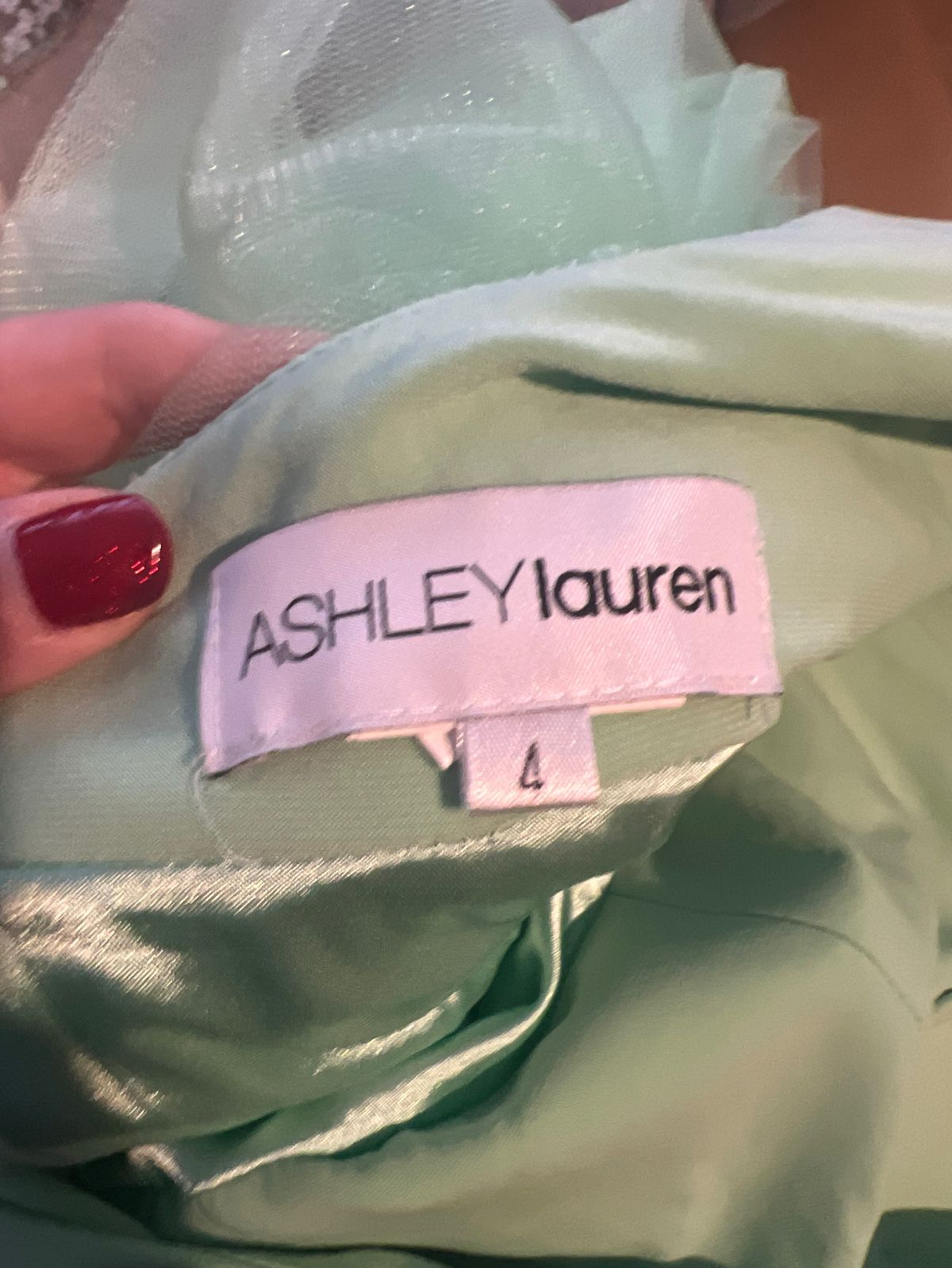 Ashley Lauren Size 4 Prom Green Ball Gown on Queenly