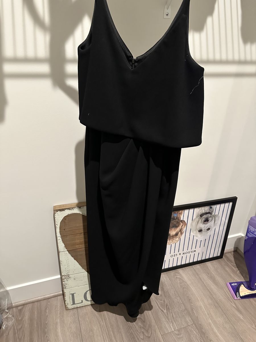 Size 8 Prom Black Floor Length Maxi on Queenly