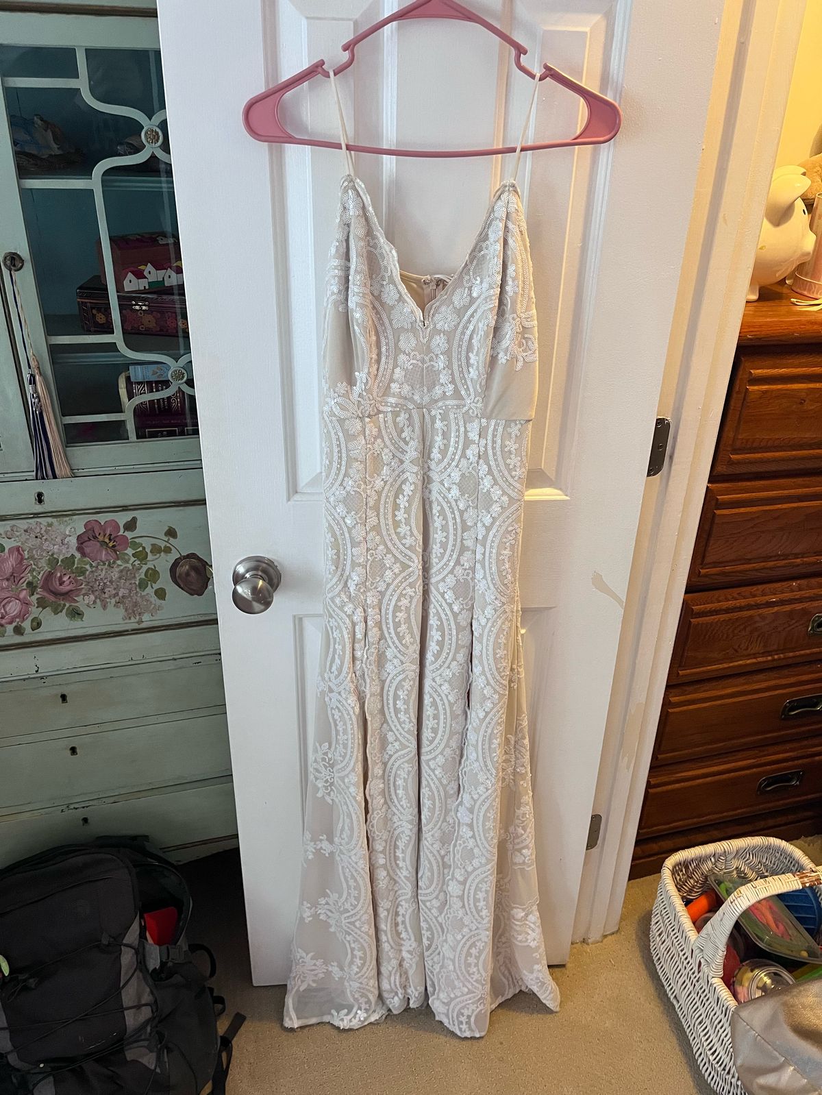 Size S Prom White Floor Length Maxi on Queenly
