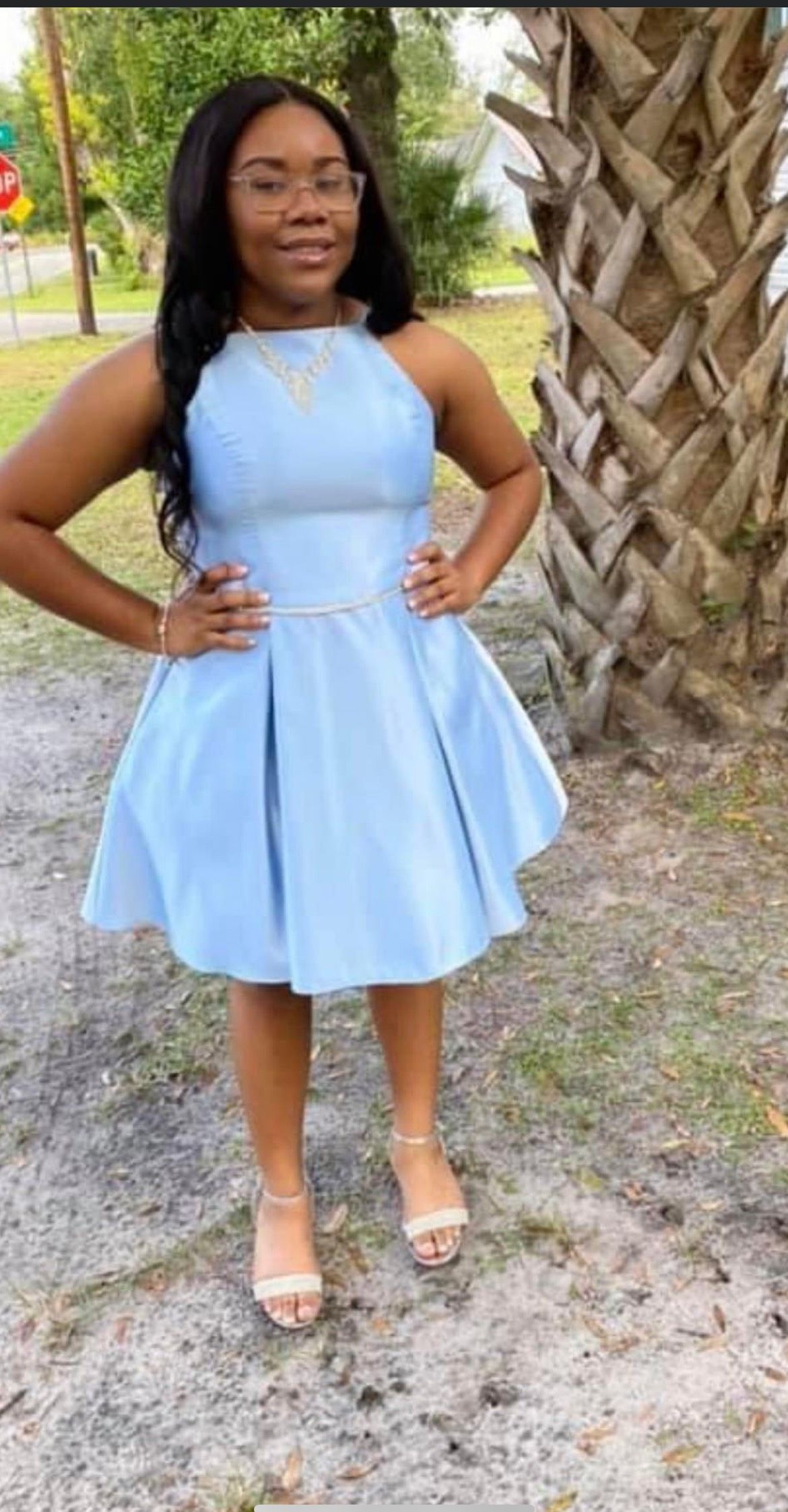 Size 12 Prom Blue Cocktail Dress on Queenly