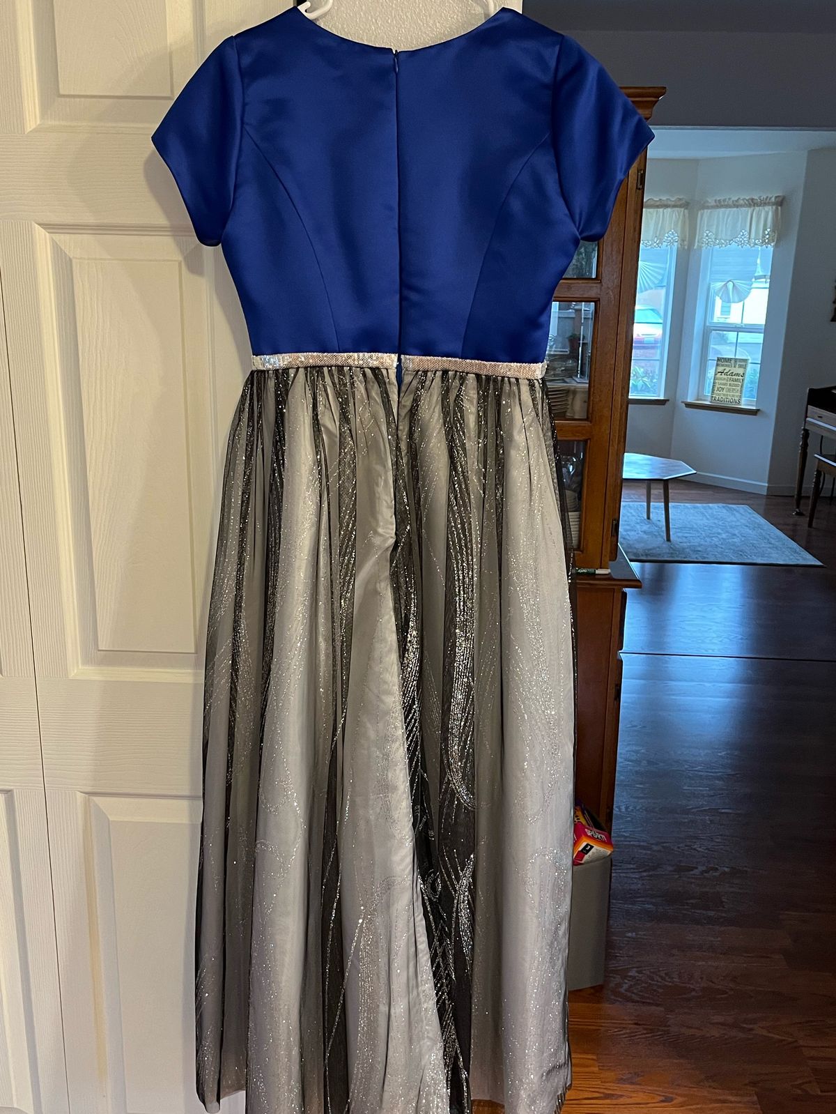 Size M Prom Silver Dress With Train on Queenly