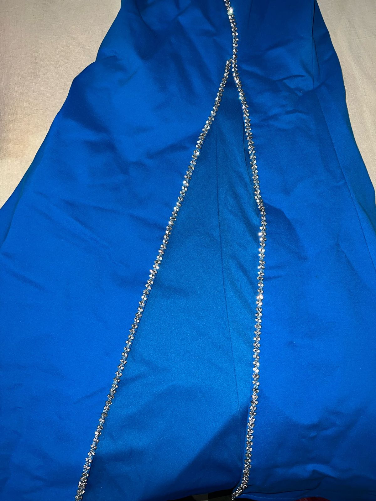 Sherri Hill Size 4 Prom One Shoulder Royal Blue Side Slit Dress on Queenly