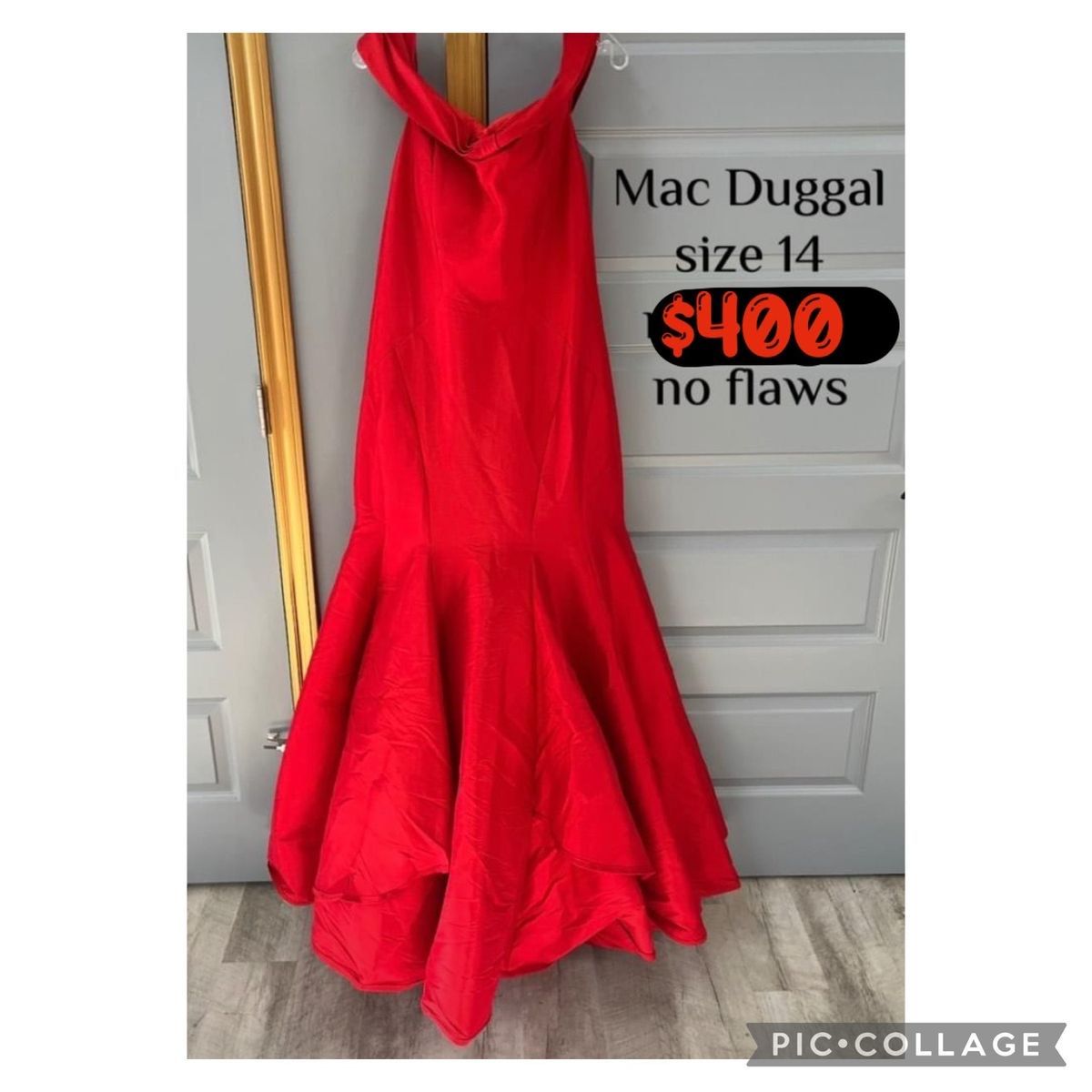 Mac Duggal Size 14 Prom Red Mermaid Dress on Queenly